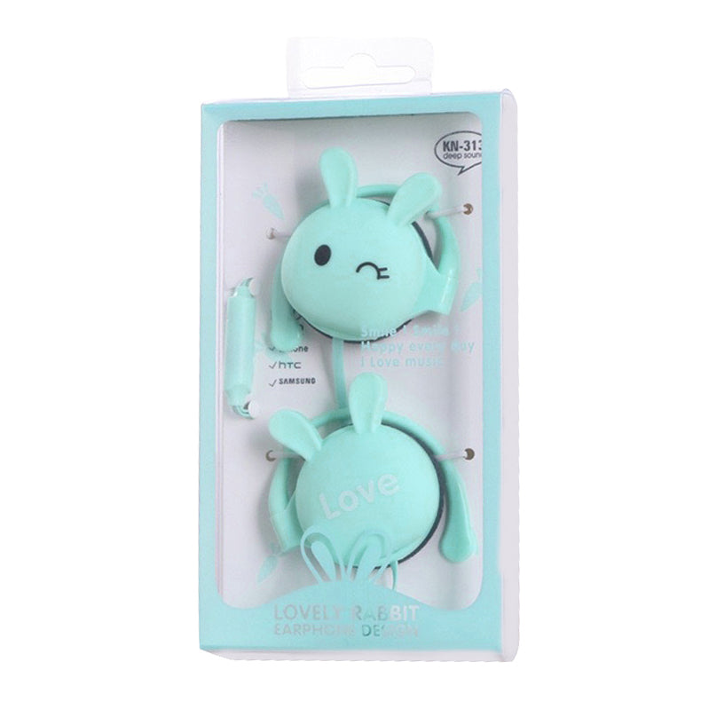 Cartoon Rabbit Earbuds Wired Over Ear Headphones Clip Walking Gym Headset with Microphone Cartoon Rabbit Earbuds Wired Over Ear Headphones Clip Walking Gym Headset with Microphone